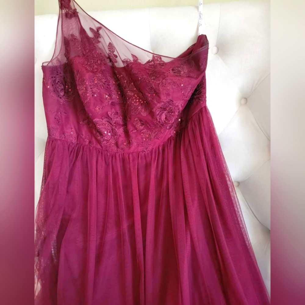 Bridesmaids burgendy dress